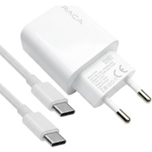 Raca U200 Pd 20 Watt Type-C Hızlı Şarj Adaptörü ve 1 Metre Kablo Seti - Beyaz