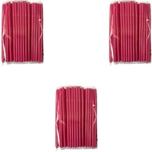 Omeyva Kalın Kokteyl Buzlu Soğuk Içecek Pipet - Körüklü - Pembe - 22 Cm. - 8 Mm. -300 Adet