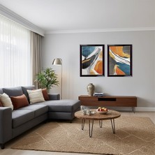 Bfm Dijital Baskı Merkezi "Mimari Tasarım 2'li Duvar Sanatı Seti | Modern Geometrik Tablo | Özel Mat Siyah Çerçeveli"