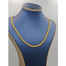 Reva Revsteel Çelik Halat Burgu Kolye – Altın Renk Kararmaz Paslanmaz Çelik ( 60CM )