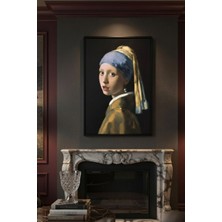 Safir Design Inci Küpeli Kız Duvar Sanatı | Modern Çerçeveli Tablo