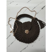 Vela El Yapımı Penye Deniz Kabuğu Örgü Zincir Askılı El ve Omuz Çantası