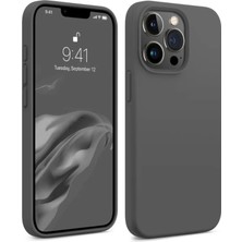 Bix iPhone 13 Pro Max Silikon Kılıf Magsafe Uyumlu Güçlü Koruma Darbe Emici Seramik Gri