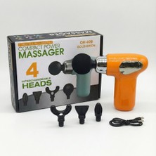 Goldorion Mini Şarjlı Masaj Tabancası - 4 Başlıklı Titreşimli Kas Gevşetici Sporcu Masaj Aleti