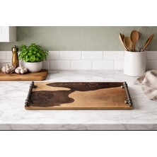 Ceviz Ağacı El Yapımı Ahşap Sunum Tepsi