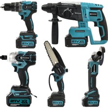 Prohummer PH252 Profesyonel Akülü Süper 5li Set Makina 88VF 3AH 125MM Avuç Taşlama, Sds Plus Kırıcı Delici Hilti, Somun Sıkma Sökme, Vidalama Matkap, Budama Testere