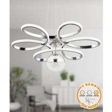 Yonca Krom Gövde Tek Toplu Sarkıt Avize