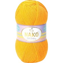 Nako 1 Adet Elite Baby El Örgü Ipi Tüylenmeyen Bebek Yünü Koyu Sarı 4674