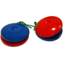 P-31 Model Plastik Kastanyet Seti 2 Çift-Parmak Zili Renkli Sesli Çocuk Oyunu