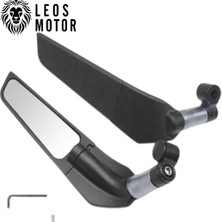 Leos Motor Yarasa Kanat Ayna - H2 Ayna - Gidon Üstü Siyah Renk