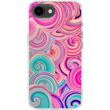 Lelia iPhone 16E Uyumlu Baskılı Şeffaf Telefon Kılıfı | Koleksiyon: Colorwave Flux