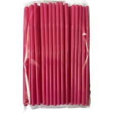 Omeyva Kalın Kokteyl Buzlu Soğuk Içecek Pipet - Körüklü - Pembe - 22 Cm. - 8 Mm. -100 Adetlik Paket