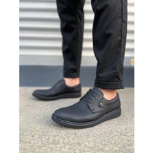 Zapatos JY0610 Clasico Bağcıklı Cilt Erkek Günlük Klasik Ayakkabı Cst - Mat Siyah