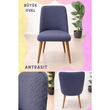 UY STYLE Büyük Boy Oval Sandalye  Örtüsü,likrali ,esnekli Oval Saldalye Kılıfı Tuğla Desen 1ADET