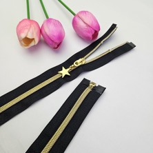 Kaf Kumaş Ferace Mont Hırka Fermuarı | Separe Tip 5 Naylon Dişli Yıldız Elcikli Fermuar Siyah