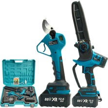 Prohummer PH294 Profesyonel 2li Bahçe Set Akülü Dijital Göstergeli 50MM Dal Budama Makası ve 20CM Dal Budama Testeresi 88VMAX