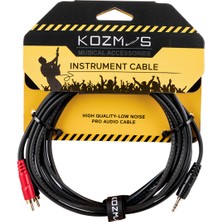 3.5mm Stereo Kablo 3m, 2x Rca Bağlantı, Yüksek Kalite Ses Kablosu