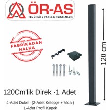 Ör-As Tel Örgü Panel Çit Direği AKSESUARLI-(-120CM-)RENK Antrasit Gri