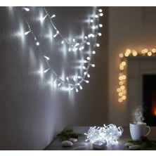 Marsilyan Damla Uçlu Beyaz Işık Şeffaf Kablo  10M 100 LED