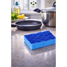 Liground Süper Blue Wave 2 Adet Antibakteriyel Hassas Teflon Temizlik Bulaşık Süngeri Çizmez Bulaşık Süngeri