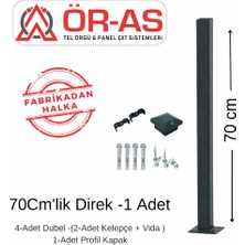 Ör-As Tel Örgü Panel Çit Direği AKSESUARLI-(-70CM-)RENK Antrasit Gri