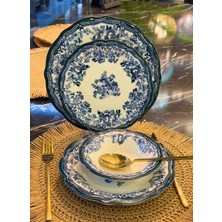 Porser Velour Navy Fulya 24 Parça Yemek Takımı