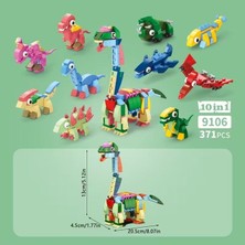 Oyunsal 371 Parça Mini Dinozor Blokları 10IN1 - 10'lu Koleksiyon Yapım Seti - Eğitici Bloklar