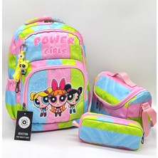 Bevitton Kız Çocuk Ilk Okul Çantası 3'lü Set Ilkokul Çantası Karakter Desenli Takım Renkli