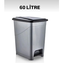Umbex Pedallı Her Litre Gri Banyo Mutfak Çöp Kovası Çöp Kutusu Kapaklı Slim