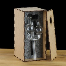 Mvinyo Fermantasyon Hava Kilidi El Yapımı Cam (4 Adet) Ahşap Özel Kutulu