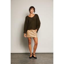 Nisan Triko Kolları Katlamalı Triko Kazak