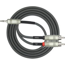 2x Rca ve 3.5mm Trs Kablosu, Y-364PRL-2M-BK, Yüksek Kalite, Dayanıklı Tasarım