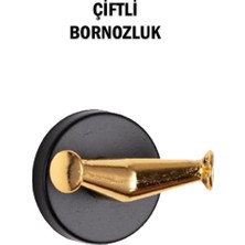 Tesitay Çiftli Bornozluk Siyah Gold Renk