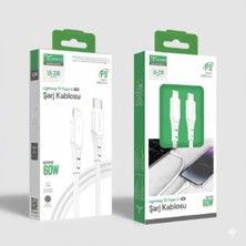 Lucatech LK-230 60W Pd 5A Hızlı Şarj Kablosu Type-C To Lightning 1m