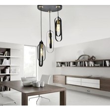 Siyah Kasa 3lü Sarkıt Avize