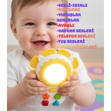 LRS Store Eğitici Işıklı ve Sesli Bebek Telefonu - Ilk Telefonum Aynalı Diş Kaşıyıcılı Oyuncak, Bebek Hediyesi