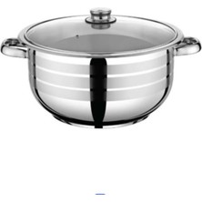 Vivaldi  Aşure Tenceresi Paslanmaz Çelikcam Kapaklı  30CM 11 Litre