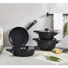 Kahramanlar 7 Parça Roma Indüksiyon Tabanlı Granit Tencere Takımı