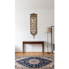 Gfsmore Yasin Suresi El Yapımı Boncuk Taş Işlemeli Kumaş Duvar Süsü (Koyu Renk)