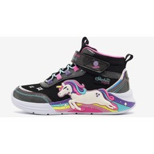 Skechers Unicorn Chaser Büyük Kız Çocuk Siyah Işıklı Bot 303302L Bkmt