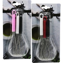 Amazex 9cm - Mini   3pcs  Metal Çırpıcı - Plastik Saplı (4767)
