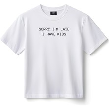 Babytex Kadın Kısa Kollu Oversize Pamuklu Tişört - Baskılı