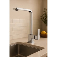 FSM Kare Mutfak Eviye Bataryası Iri Gövde Tam Paslanmaz Çift Su Girişli Pirinç Malzeme 2 Sene Garantili