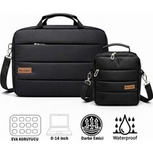 Microcase 2in1 Set Macbook Air 13 Inch M3 2024 ile Uyumlu 14 Inch Çanta + Omuz Askılıklı El Çantası AL5499