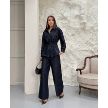 My Lunessa Belden Sıkmalı Ince Yazlık Kot Takım