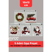 Canvela 5 Adet Yılbaşı Temalı 5 Farklı Model 13x10 Cm Opp Poşet