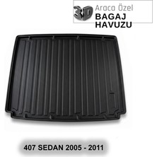 Elorcar Peugeot 407 Sedan 2005 - 2011 3D Bagaj Havuzu