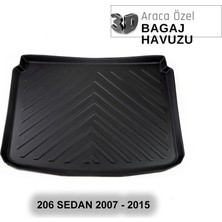 Elorcar Peugeot 206 Sedan 2007 - 2015 3D Bagaj Havuzu
