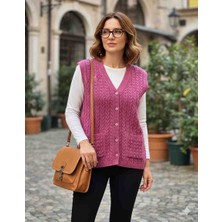 Mamizya Kadın Triko Düğmeli Günlük Şık Yelek