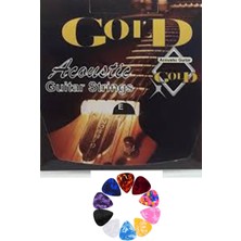 Gold Akustik Gitar Tel Takımı ve Pena Seti, Kaliteli ve Dayanıklı Ürün